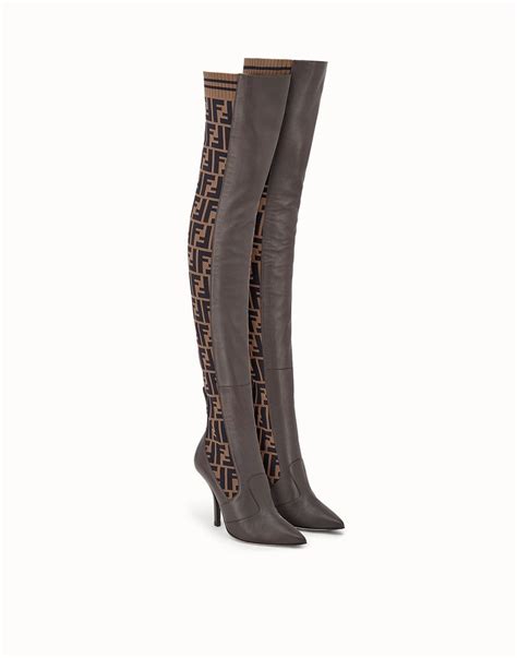 fendi leather snow boots|thigh high Fendi boots.